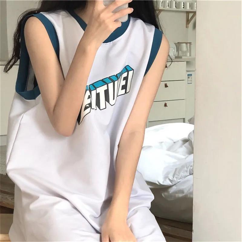 Áo Thun Sát Nách Dáng Rộng Phong Cách Thể Thao Thời Trang Mùa Hè Cho Nữ