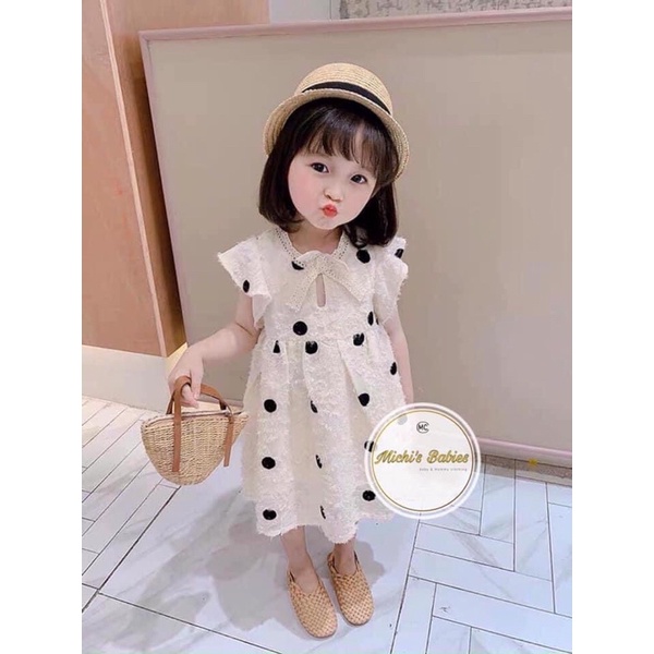 Váy ren lông chấm bi cho bé (M3)
