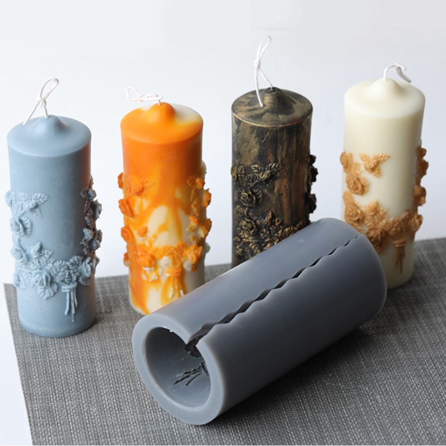 Khuôn Nến - Khuôn Silicone Hình Điêu Khắc Hoa Nổi - Khuôn Làm Nến Thơm Nghệ Thuật, Nến Handmade