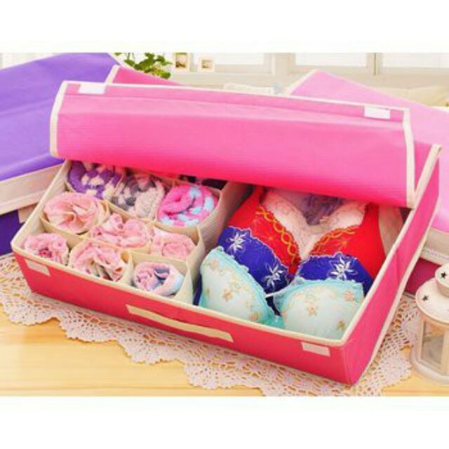 Hộp đựng đồ lót 16 ngăn có nắp đậy