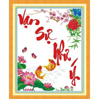 Tranh Thêu Chữ Thập Vạn Sự Như Ý 222747 (KHÁCH TỰ THÊU) KT:66X83CM