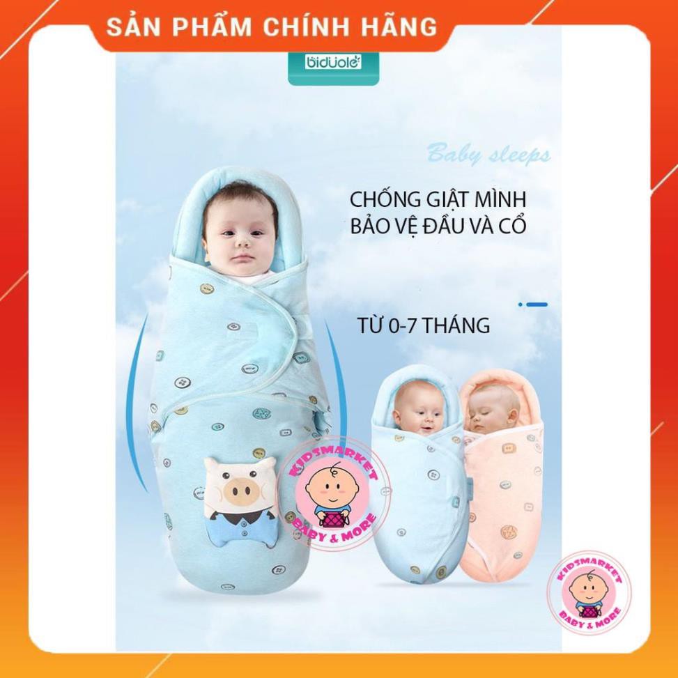 Nhộng Chũn BIDUOLE Cao Cấp , Có Khoá Kéo Để Thay Tã  Túi Ngủ Cho Bé Quấn Chũn Cao Cấp - Mang Giấc Ngủ An Yên Cho Con Yêu