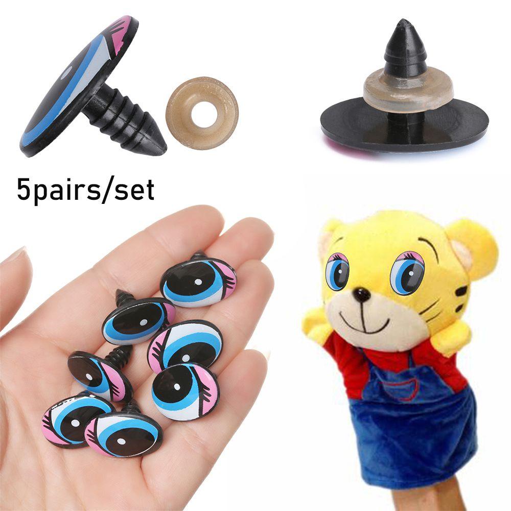 Set 1 5 Cặp Mắt Nhựa Hình Oval Dễ Thương Cho Búp Bê