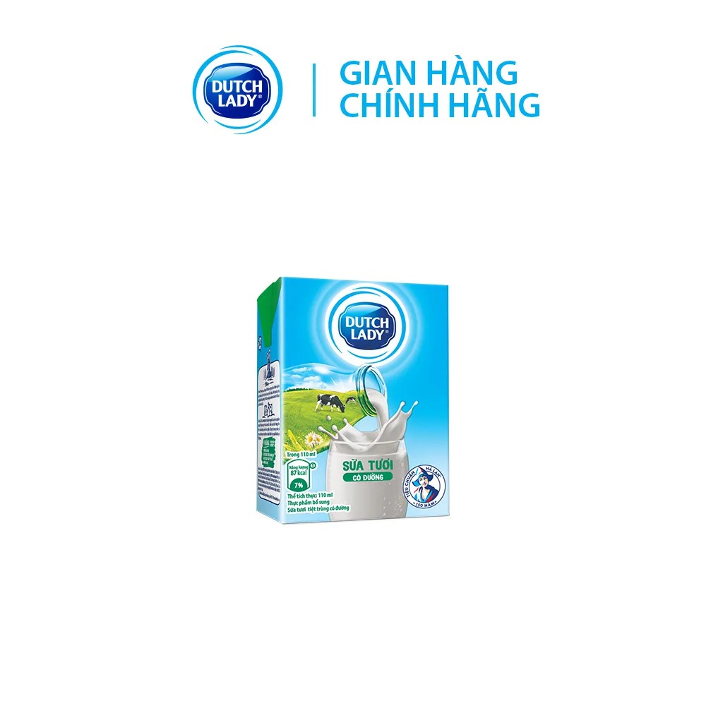 Thùng 48 Hộp Sữa Tươi Tiệt Trùng Dutch Lady Cô Gái Hà Lan Có Đường (48 x 110ml)