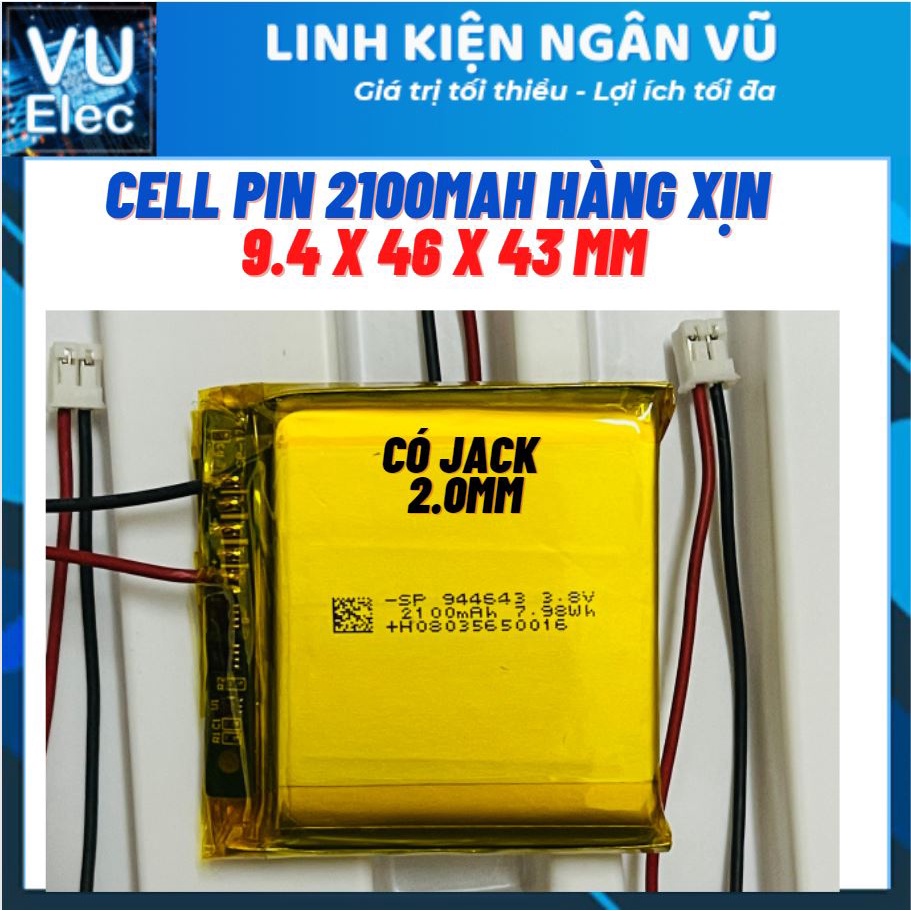 Pin LiPo Lithium 3.7V 2100mah 944643