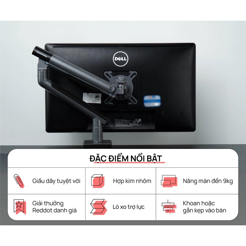 Giá treo màn hình máy tính Human Motion T7, Tải trọng 9Kg chất liệu kim loại chắc chắn,hợp với màn từ 17- 32" - ERGOHOME