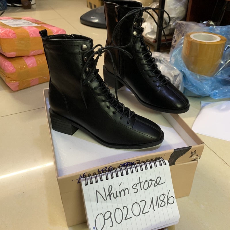 (Sẵn) Bốt chiến binh buộc dây , chất da xi mờ siêu đẹp( 2 ảnh cuối shop chụp mộc)