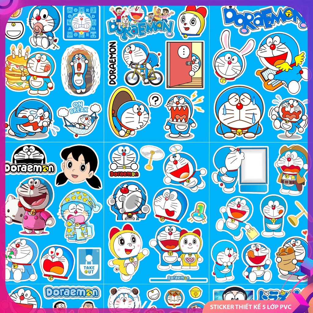 Sticker Doremon Đáng Yêu Trang Trí Sách Vở , Laptop