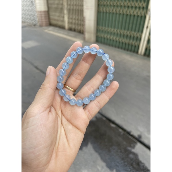 Vòng tay đá Aquamarine (Ngọc Xanh Biển), hạt 8mm – loại vòng đơn | CADA DECOR