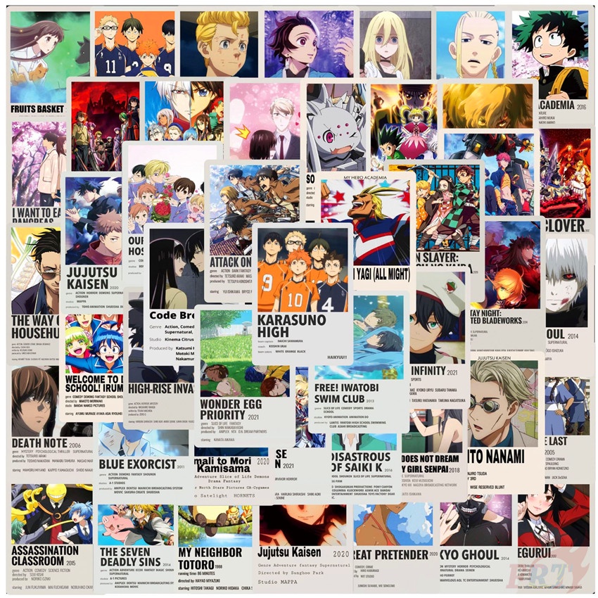 50Pcs/Set ❉ Shōnen Manga Series 02 Mixed Magazine Mini Poster Stickers ❉ Classical Anime Cartoon DIY Fashion Mixed Waterproof Doodle Decals Stickers