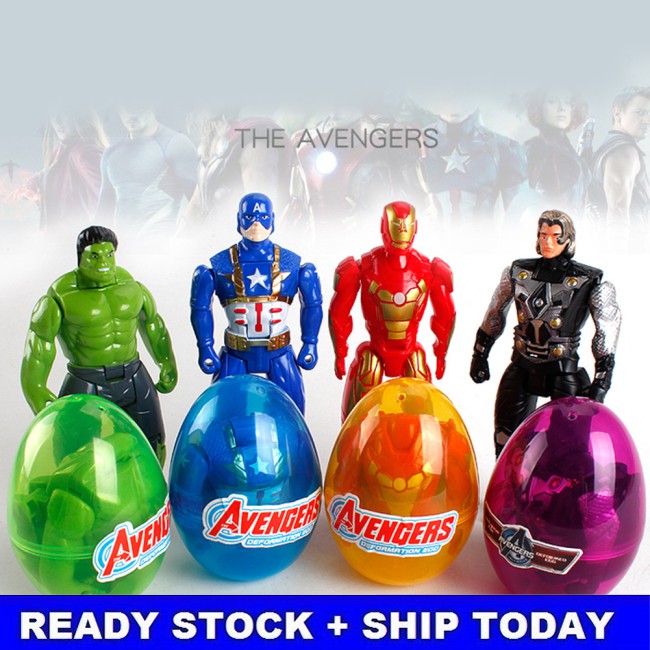 [LLY] Transform Capsule Toy Movable Easter Egg Surprise Gacha Marvel’s The Avengers Anime Doll Eggshell Collection Gift