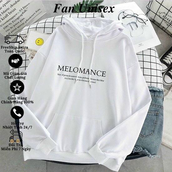 Áo hoodie in chữ Melomance chất in xịn sò, không bong tróc HDI04