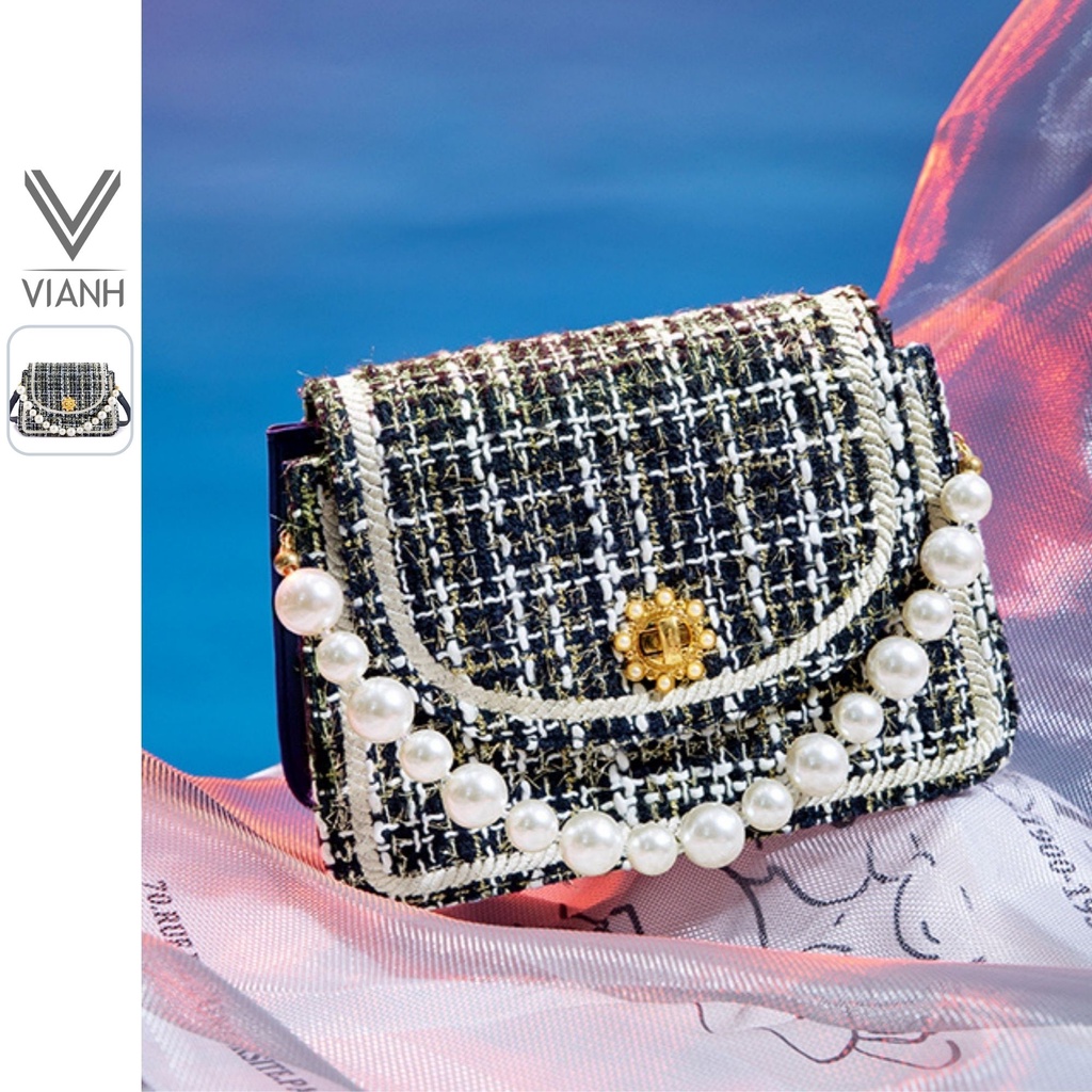 Túi xách nữ Just Star đẹp cao cấp sang trọng thời trang hàng hiệu 172818 đi làm đi chơi tiệc charm ngọc