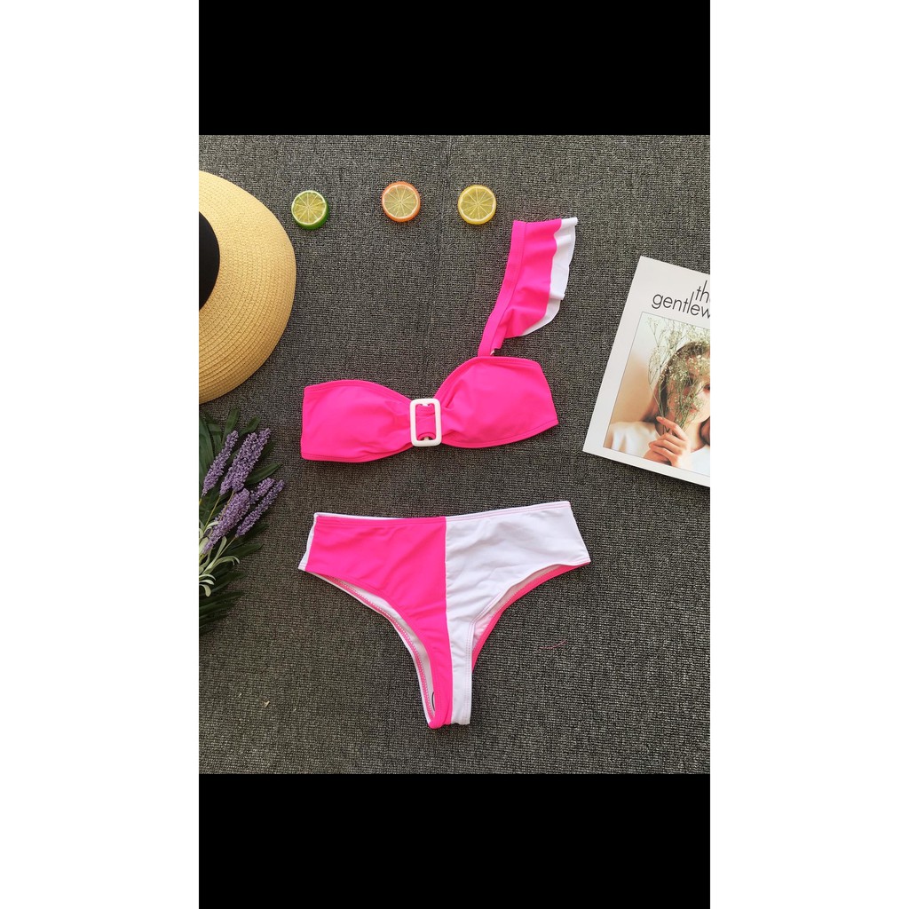 Bikini lệch vai phối màu sexy ( kèm hình thật)
