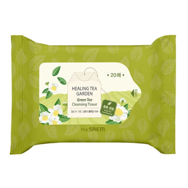 Khăn giấy tẩy trang Healing Tea Garden Green tea cleansing tissue Saem