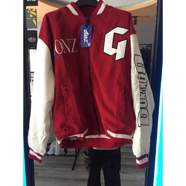 Áo Khoác  Nhung Tăm Jacket Varsity Form Rộng Gonz