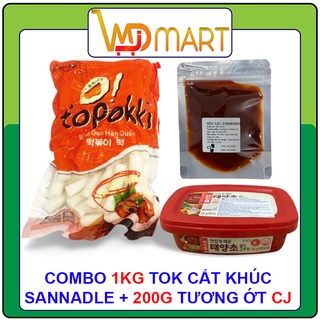 Combo 1kg bánh gạo cắt khúc sanadle + 200g tương ớt gouchujang Hàn Quốc