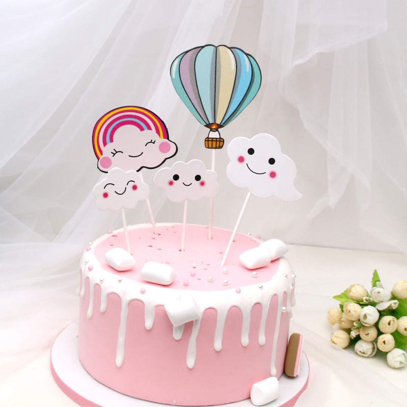 Phụ Kiện Trang Trí Bánh Kem Hình Bong Bóng / Trăng Sao / Đám Mây / Ngôi Sao / Đám Mây Ba Chiều Nhiều Màu Sắc Dùng Trang Trí Bánh Kem Thẻ