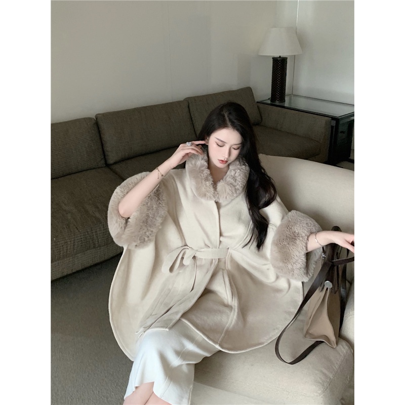 👗👗Áo Khoác Lông Cáo Hai Mặt Dáng Rộng Dài Vừa Thời Trang Hàn Quốc Dongdaemun | BigBuy360 - bigbuy360.vn