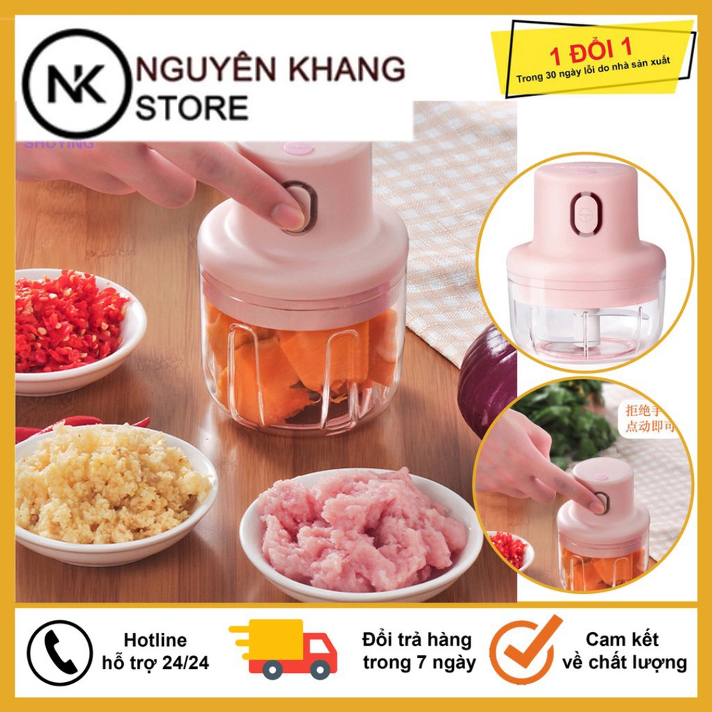 🏆Siêu Giảm Giá🏆 Máy Xay Mini Sạc Điện Cầm Tay, Xay Thịt, Xay Đồ Ăn Dặm Cho Bé, Gia Vị, Tỏi, Ớt Siêu Tiện Dụng