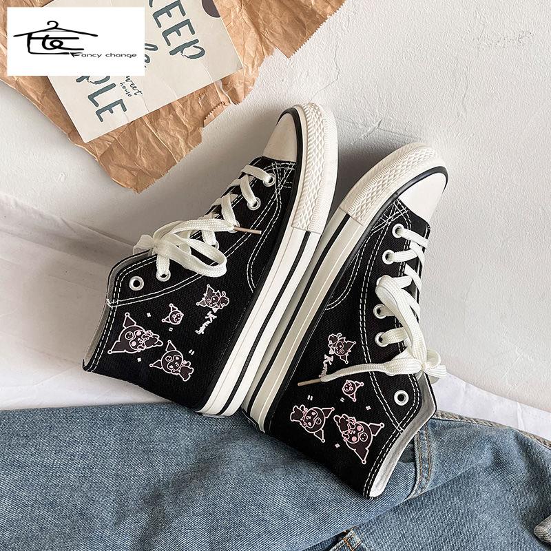 Giày Thể Thao Canvas Cổ Cao Thời Trang Nữ Tính