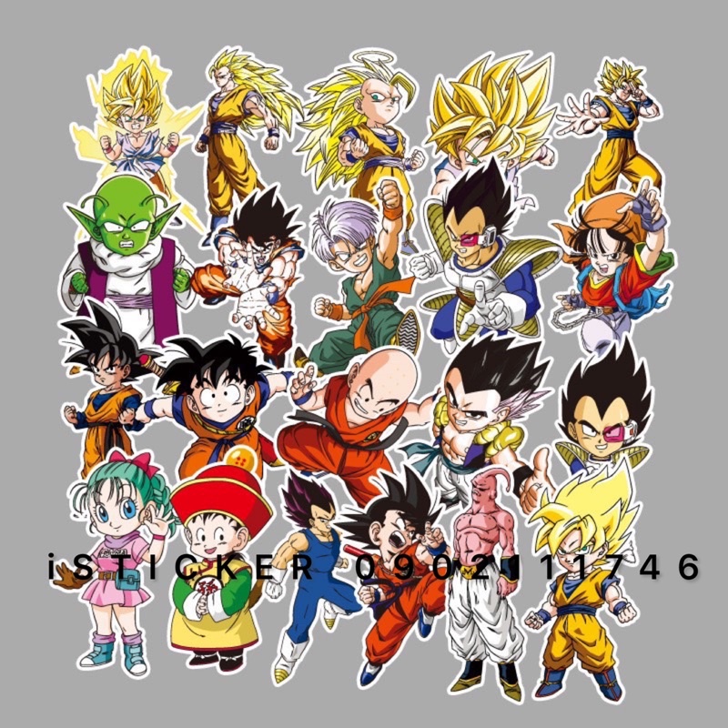 Sticker tem 7 viên ngọc rồng mẫu HOT hình dán cute trang trí nón - mũ bảo hiểm, điện thoại, laptop, xe