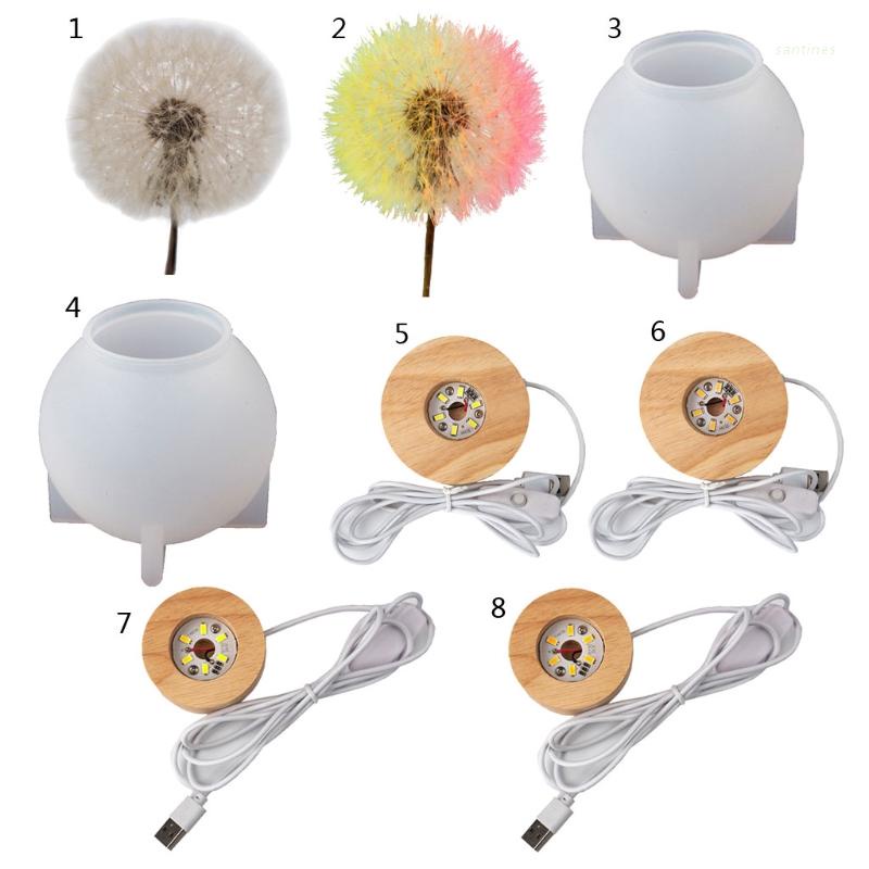 [Hàng mới về] Khuôn silicone làm đèn led hình quả cầu pha lê epoxy trang trí nhà cửa