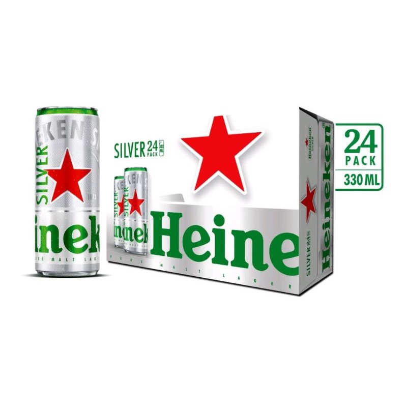 Bia Heineken Silver 24 lon cao x 330ml - Ken bạc