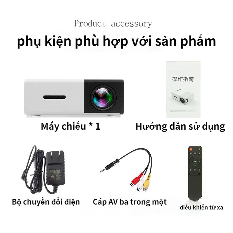 Điện thoại di động Máy chiếu mini Máy chiếu mini Máy chiếu di động Máy chiếu 1080p siêu nétMáy Chiếu Đèn LED Mini Thông Minh YG300 Full HD 1080p Cao Cấp Phiên Bản Mới