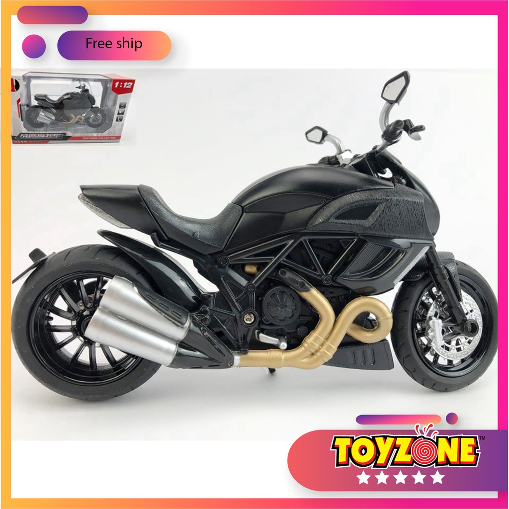 Mô hình Xe Kawashaki Ducati  Diavel CarbonTỉ lệ 1:12 - Màu đen