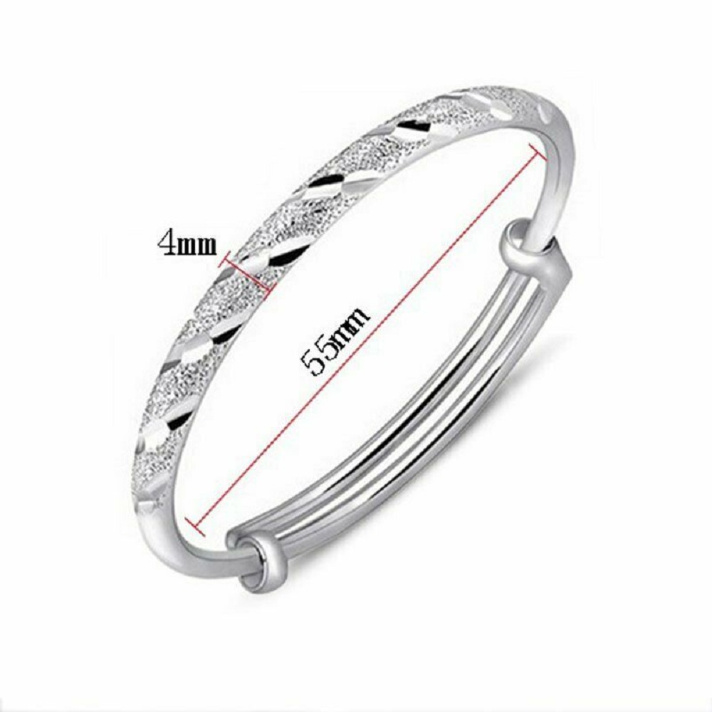 Cod Qipin Korean Width 4MM Retro Silver Cuff Bracelet Bring Lucky Adjustable Bangle Elegant Causal Gift