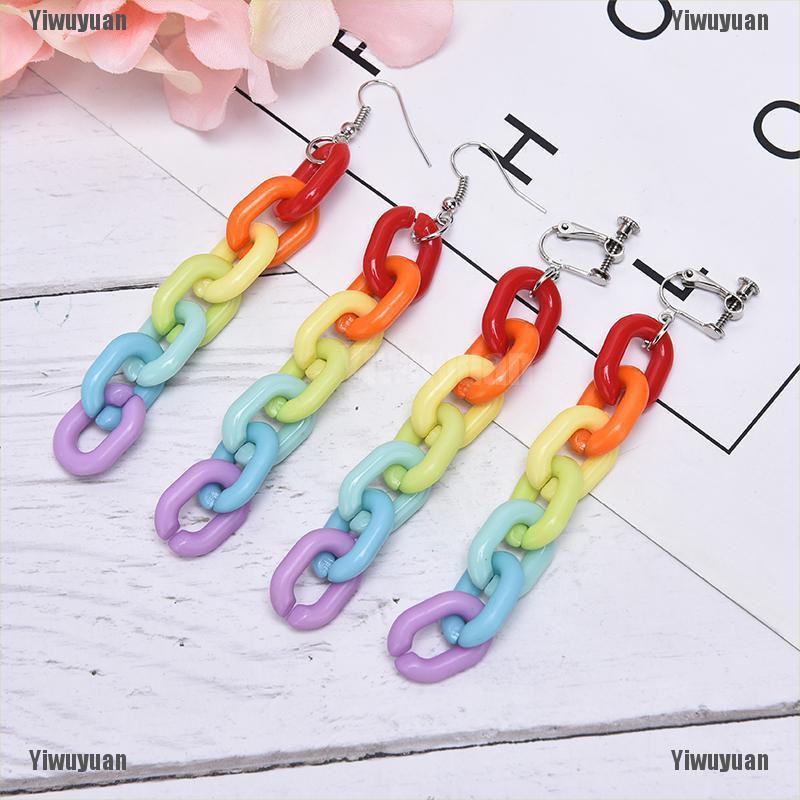 Khuyên Tai Dạng Chuỗi Nhựa Độc Đáo