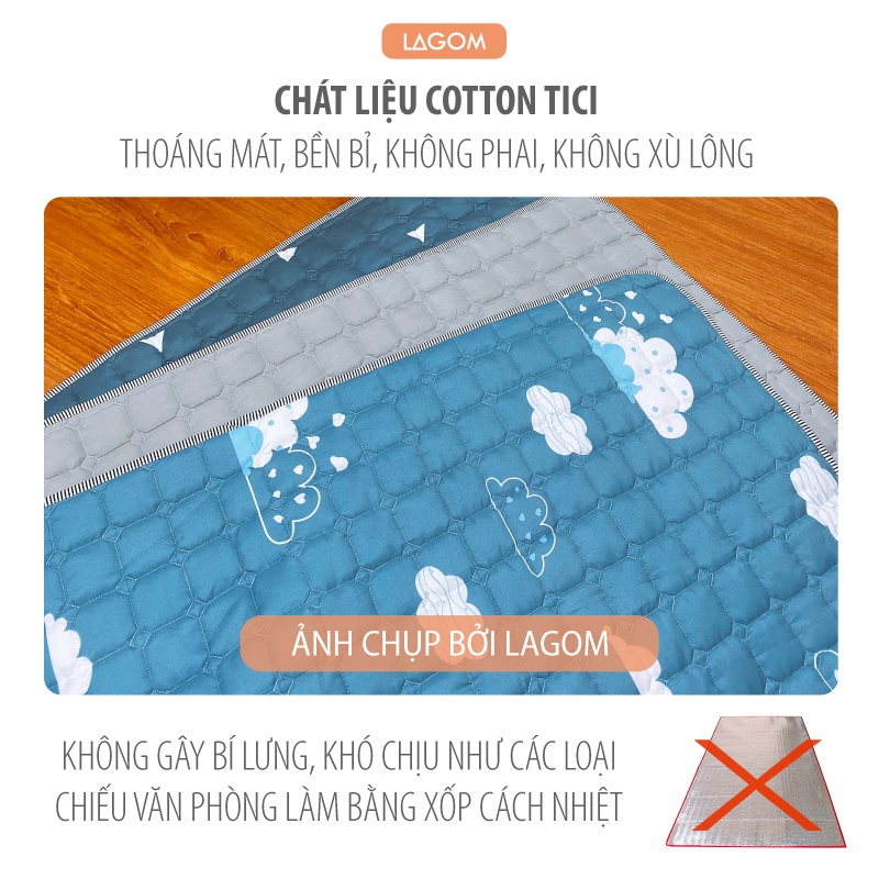 Thảm Ngủ Trưa Văn Phòng Gấp Gọn Cá Nhân, Cotton Trần Bông Dày & Mềm Mại
