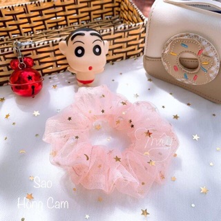 Scrunchies cột tóc voan đính sao dễ thương