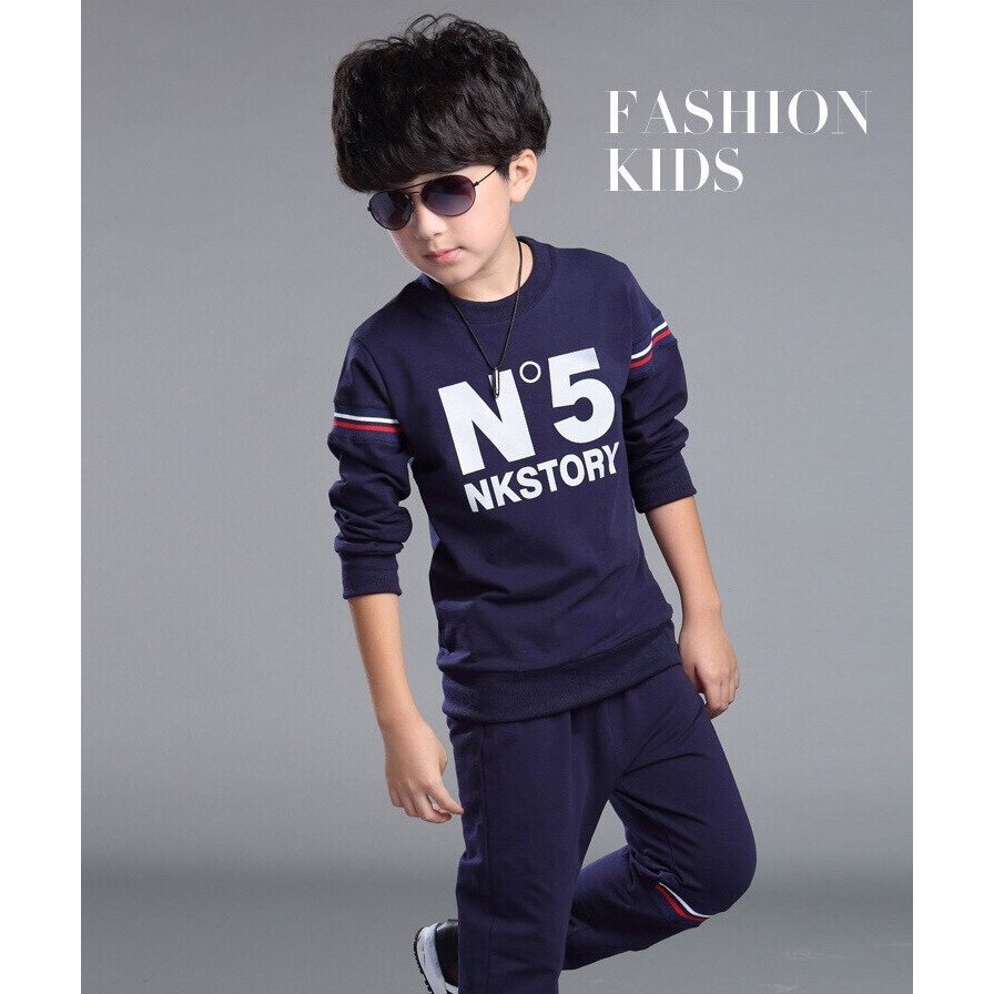 Bộ quần áo thu đông &quot;FS NO5&quot; 14-45kg cho bé trai 4-14 tuổi. Thiết kế đẹp, năng động.