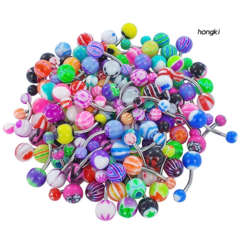 (Hàng Mới Về) Set 30 Khuyên Rốn Nhiều Màu Sắc Quyến Rũ