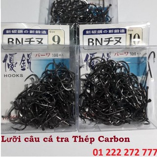 100 Lưỡi Câu Cá Tra, Thép Carbon Siêu cứng Siêu bền.