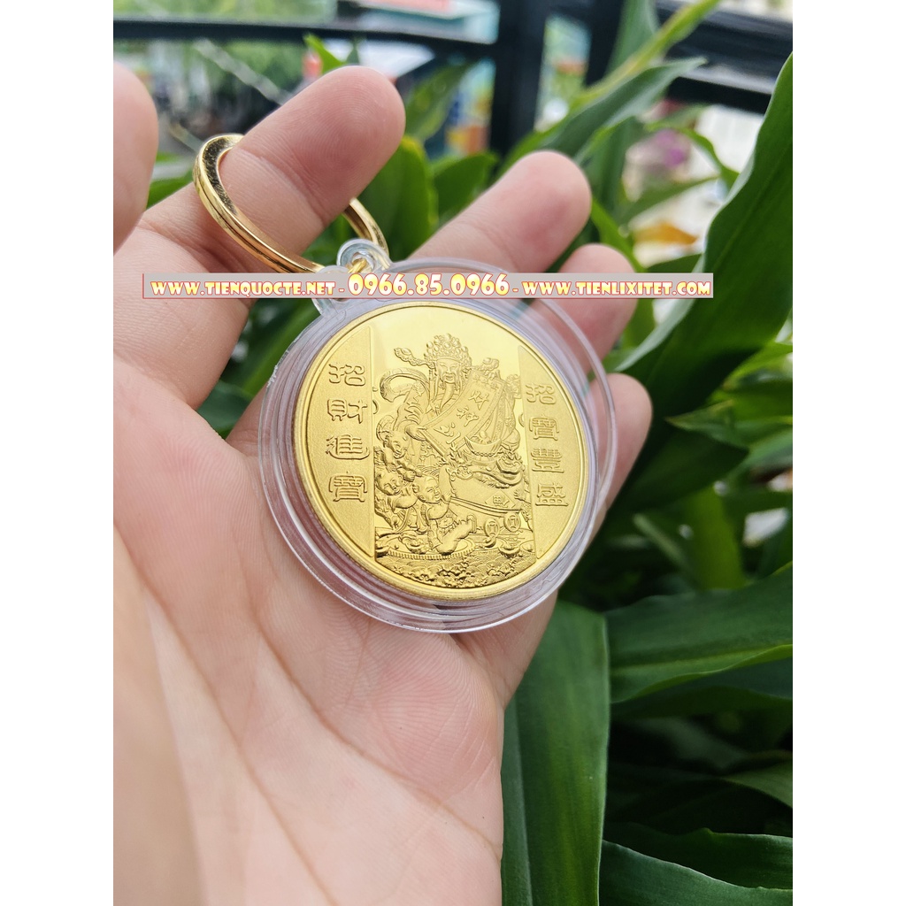 Móc khóa phong thủy - Đồng xu thần tài hút lộc may mắn
