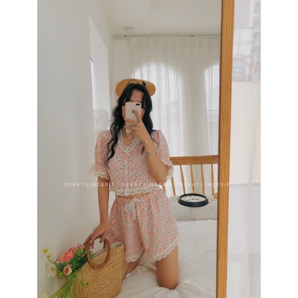 Set bộ nữ thiết kế Nabi hoa cam ( chất liệu mango cao cấp xịn mịn )