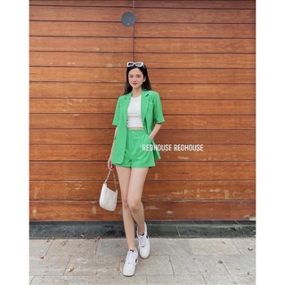 set blazer cộc tay + quần đùi
