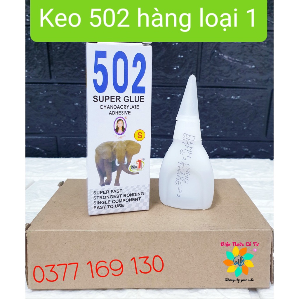 Keo 502 Siêu Dính Mọi Chất Liệu Gỗ, Tre, Vải, Nhựa, Kính, Sắt, Keo Con Voi, An Toàn Dễ Sử Dụng