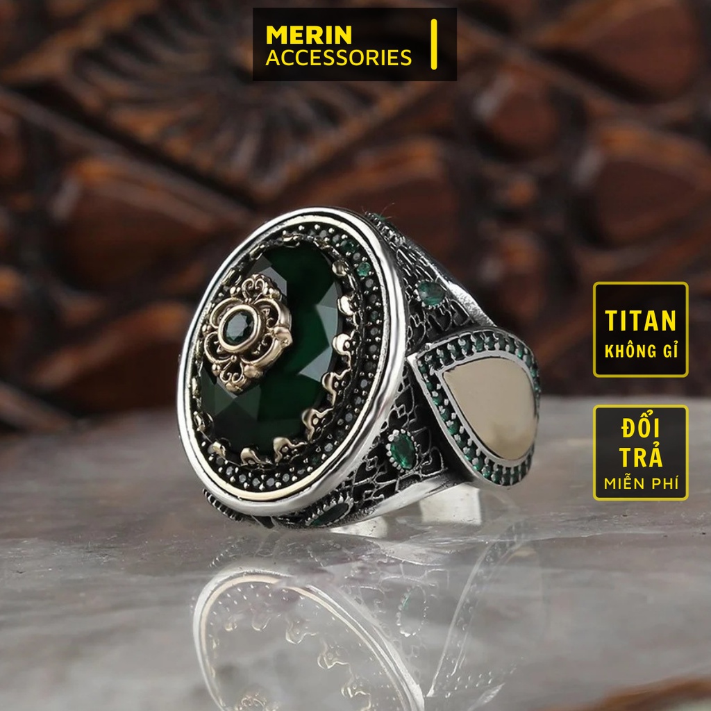 Nhẫn nam nữ tròn Merin Accessories màu bạc thời trang chất Titan đẹp đơn giản không gỉ - Nhẫn Xatu