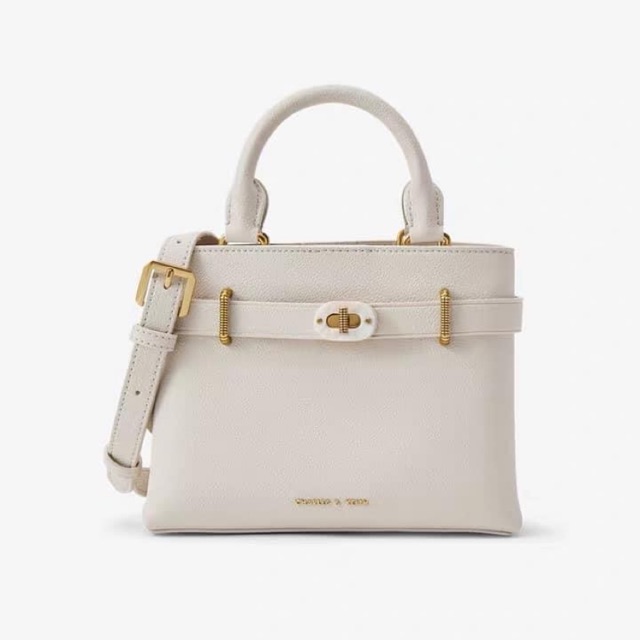 Túi xách trắng kem size 21cm