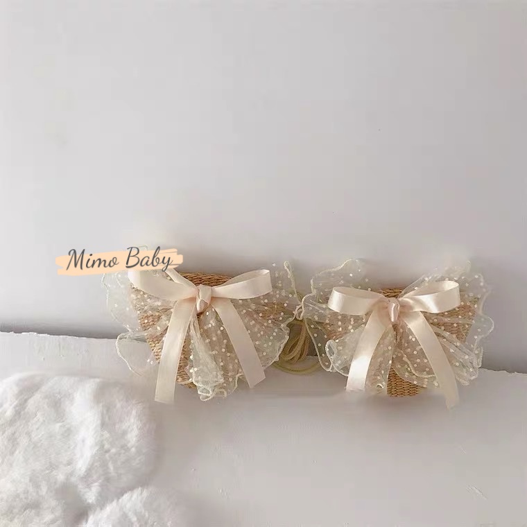 Túi cói đeo chéo đính nơ voan bản to siêu xinh cho mẹ và bé TC07 Mimo Baby