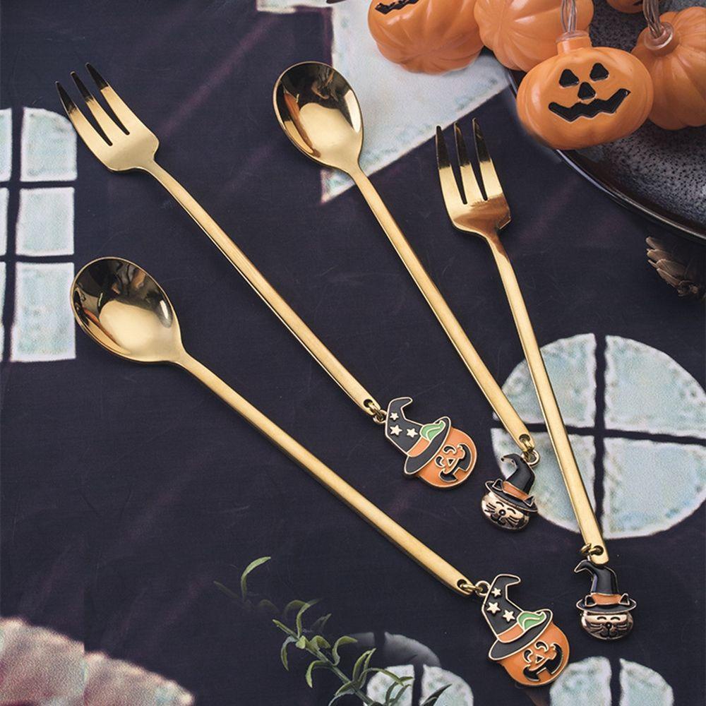 Bộ Muỗng Nĩa Bằng Thép Không Gỉ Phong Cách Halloween