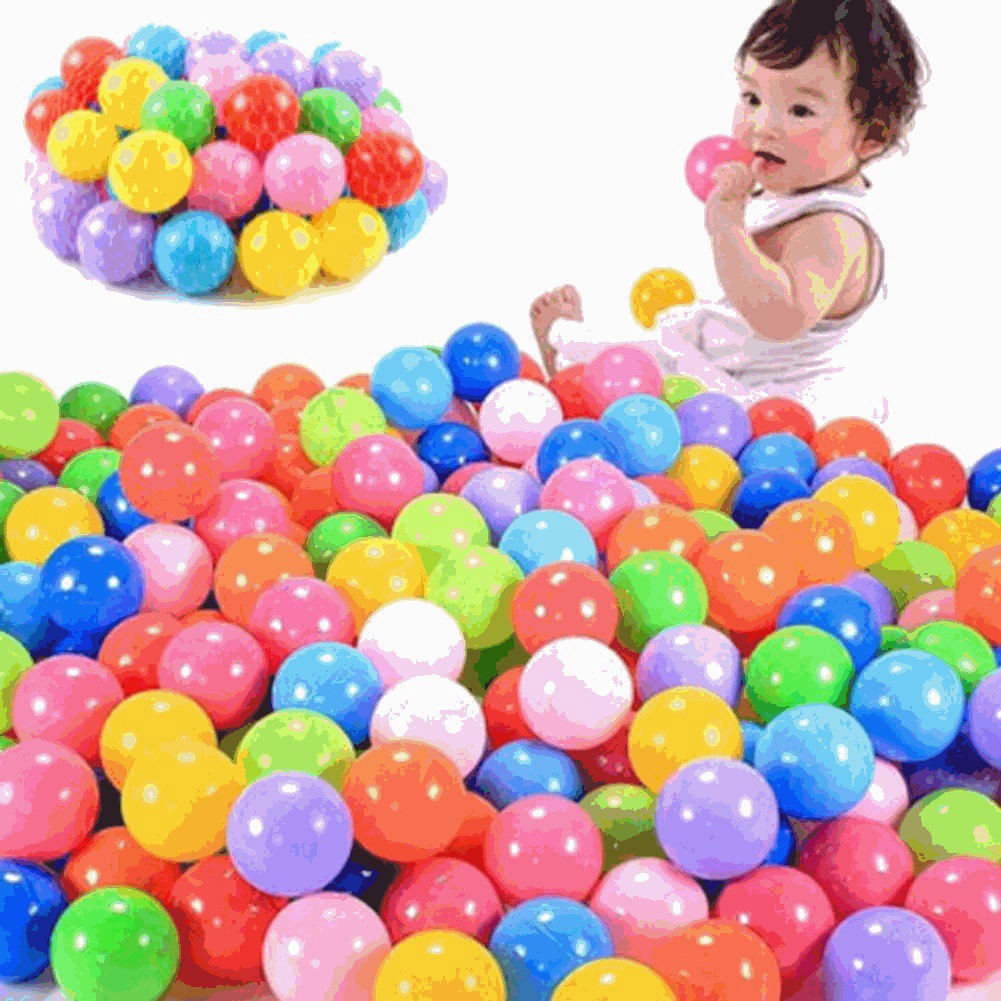 Set 10 quả bóng nhựa mềm đồ chơi nhiều màu sắc vui nhộn đảm bảo chất lượng an toàn cho trẻ em