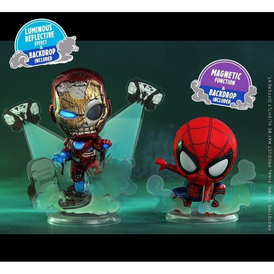 Mô Hình COSBABY COSB(S) - Far from Home: SpiderMan (Homemade Suit) and Iron Man Set 768