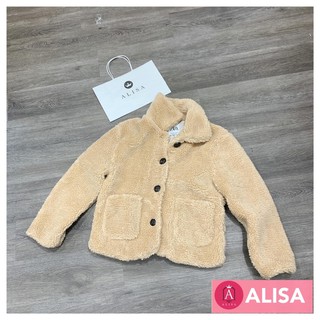 Áo khoác lông cừu dài tay - alisa
