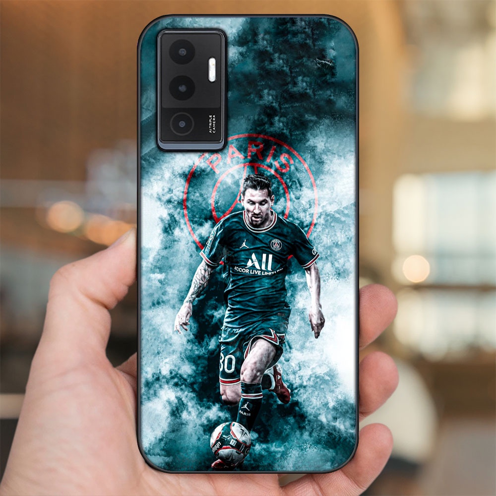 Ốp lưng Vivo V23e viền đen in hình Lionel Messi Barcelona PSG