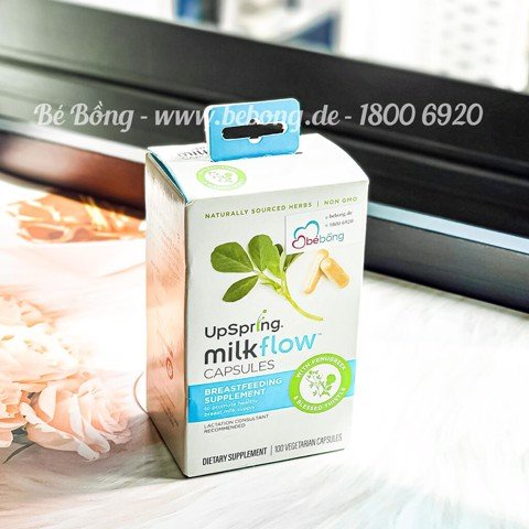 Lợi sữa Fenugreek Blessed Thistle Upspring Milkflow Mỹ 100 viên